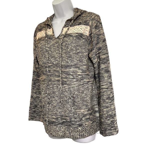 One World Pull Over Sweater Sz PL Kangaroo Pockets Hoodie Blue Long Sleeves - Picture 3 of 16